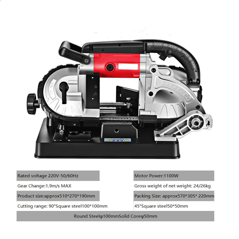 portable band saw cutting metal conduit pipe angle iron with blade tooth count reference