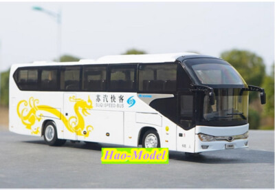 1:42 Yutong 6128 Tourist Bus Model Alloy Diecast Hobby Yellow Gifts Collection