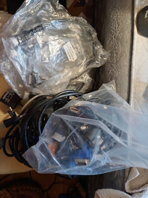 MIXED LOT OF 37 MONITOR CABLES AND ADAPTERS HDMI DVI DISPLAYPORT FREE SHIPPING