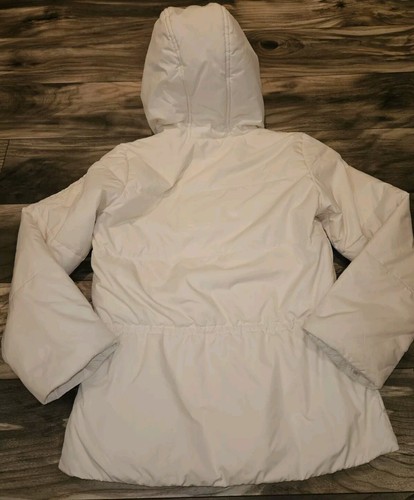 Polo Ralph Lauren Puffer Jacket Girls Size Medium 8-10 Cream White W/ Hood - Picture 7 of 7