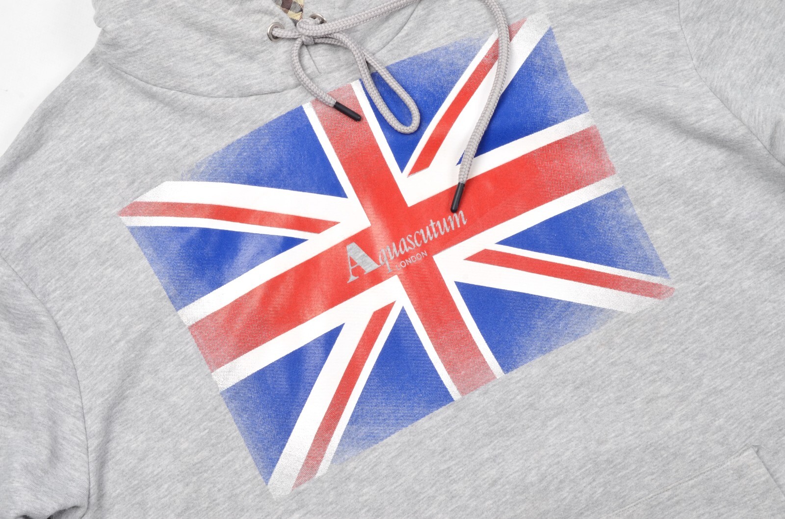 Men's AQUASCUTUM Grey Union Jack Cotton Hoodie Size 2XL RRP £165 image 6