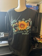 With God All Things Are Possible T Shirt Christian Religious Bible Verse Tee