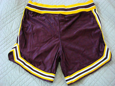 Vtg. 1970s Basketball Shorts Athletic Maroon/Gold Minnesota Gophers Stripe Track