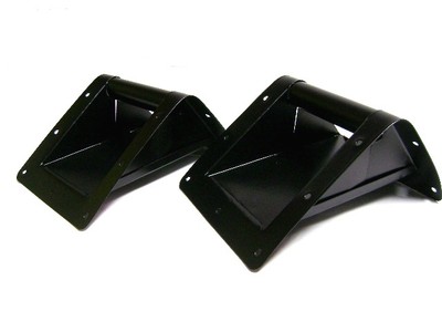 (2) Zwei schwarze Metall Eckstangengriffe 90° - 6''''x 4''''/160 x 110 mm