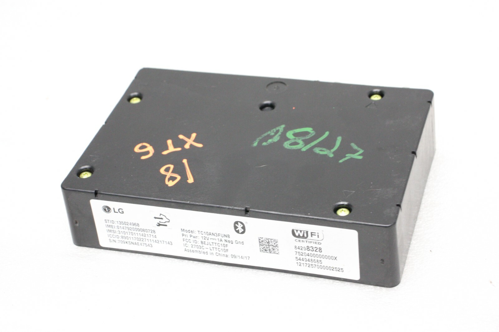 2018 CADILLAC XT5 ONSTAR COMMUNICATION CONTROL MODULE USED OEM #33A