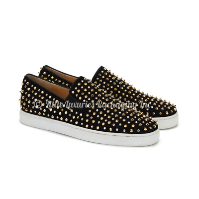 Authentic Louboutin Men Roller 1C1S Flat Veau Velours Black  display picture 1