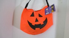 BUILD A BEAR Orange  Black JACK O LANTERN PUMPKIN TRICK or TREAT Nylon Bag NWT