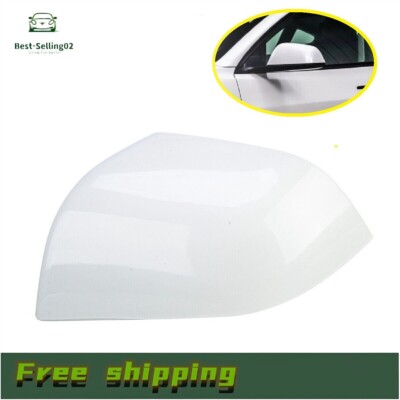 For 17-2022 Tesla Model 3 Left Driver Side Mirror Rearview Cover Cap Pearl White