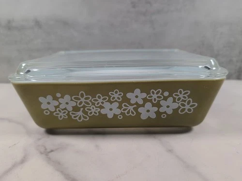 Vintage Pyrex Spring Blossom/Crazy Daisy 0503 1.5 qt Refrigerator Dish & Lid