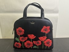 Kate Spade New Yok Ooh La La Poppy Lottie Satchel Bag Black Leather NWT