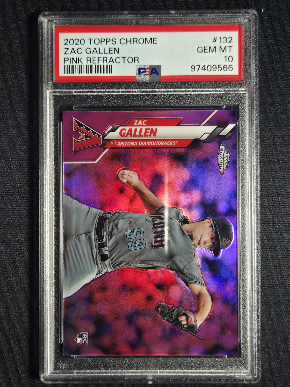 2020 Topps Chrome Pink Refractor #132 Zac Gallen RC Rookie PSA 10 Diamondbacks