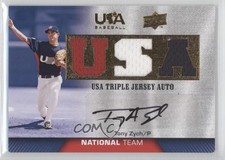 2009 USA Baseball Box Set Triple Jersey National Team Tony Zych Auto 7p8