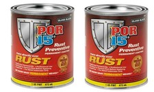 POR 15 45008 GLOSS BLACK Rust Preventive Paint Pint 16oz Pack of 2 