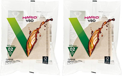 V60 Paper Coffee Filter, Size 02, Natural, 200ct