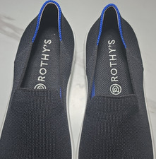 Rothy's Women's Black  Blue Knit Slip-On Comfort Shoes Size 9