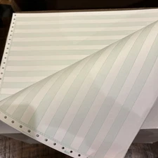 Staples Continuous Computer Paper 14 7/8x11" Green Bar 20lb 2700/Case 1 Case