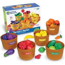 Learning Resources Farmer's Market Color Sorting Set - Pretend Play Food Sets fo