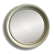 Crayonne runder Wandspiegel in hellgrau - 70er Jahre Terrance Conran Design