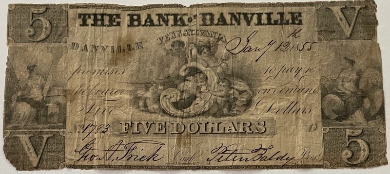 Bank of Danville, PA Spurious $5, Haxby PA95-S5