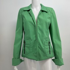 NINA MCLEMORE Blazer Jacket Womens 4 Green Office Work Luxury Made in USA