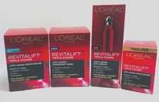 New L'OREAL REVITALIFT Triple Power Anti Aging Moisturizer, Mask, Eye Cream ++