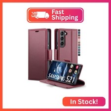 Samsung Galaxy S21 5G Wallet Case with Card Holder RFID Blocking Kickstand Magne