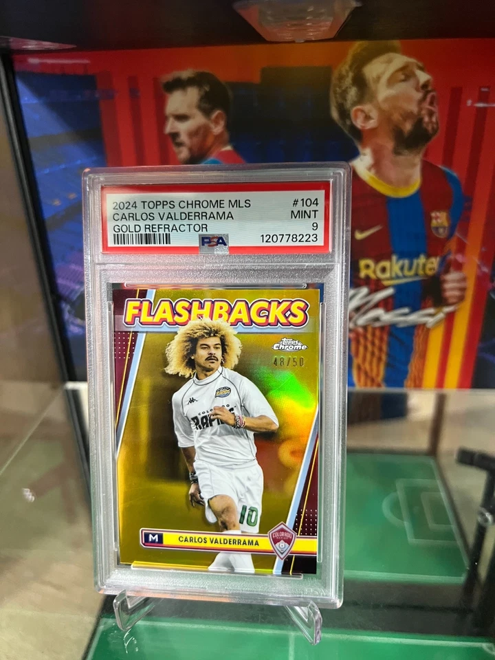 2024 Topps cromo MLS Carlos Valderrama #104 refractor de oro/50 PSA 9 Foto 4 de 4