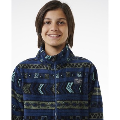 Rip Curl Kids Fun Times Polarfleece durchgehender Reißverschluss warme Tasche - gewaschen marineblau - 16 Jahre