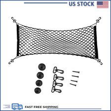 Car Cargo Net Hooks, Elastic Stretchable Double-Layer Nylon Mesh, 35.4x15.7 inch