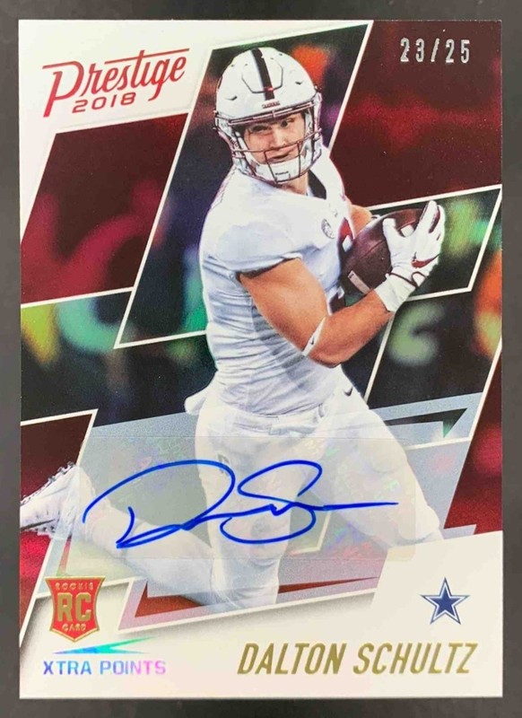 Dalton Schultz 2018 Panini Prestige Rookie Signatures RC Auto /25