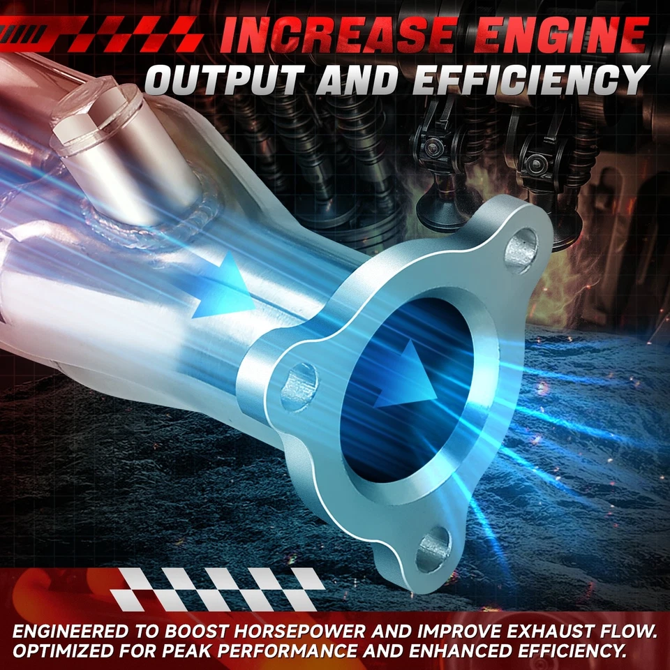 Colector de acero inoxidable cabezal corto escape para 99-04 Frontier Xterra 3,3 L V6 Foto 3 de 4