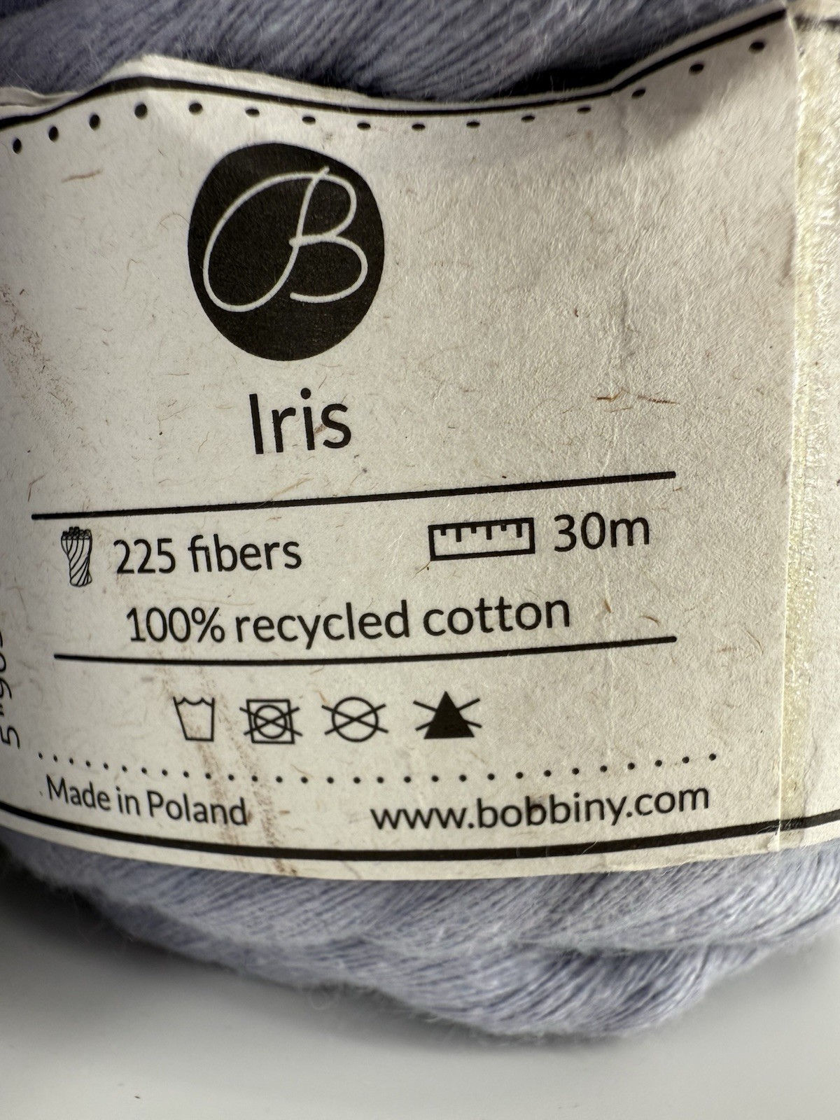 Lot of 10 Bobbiny Macrame Cotton Cords 5mm 9 mm White & Purple Chunky Rope Yarn