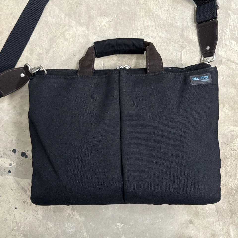 Bolso de viaje Jack Spade negro para computadora portátil/mensajero con correa para el hombro desmontable negro Foto 2 de 4