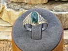 Vintage Native Navajo Sterling Silver Malachite Bandl Ring sz 6.75--684.26