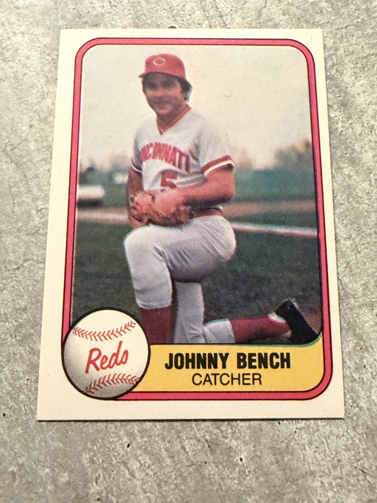 1981 Fleer Baseball Card Johnny Bench Cincinnati Reds #196 NM HOF