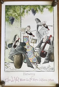 Ronald Searle Wine & Musical (Broadway Harmoney) Clos du Val 1981 Promote Poster
