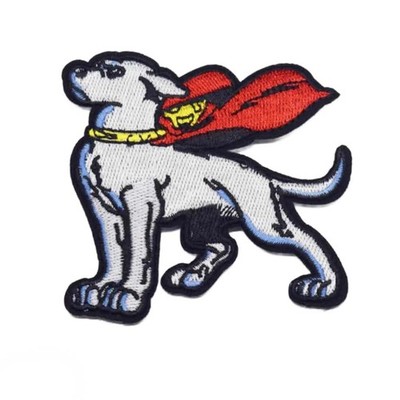 SUPERDOG IRON ON PATCH 3'' Embroidered Applique Krypto Super Dog Cape Superhero