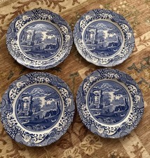 VTG Spode ITALIAN 10.5" Dinner Plate Blue  White Made In England