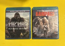 KING KONG ULTIMATE EDITION + RAMPAGE (2 BLU-RAY LOT) DWAYNE JOHNSON - LIKE NEW