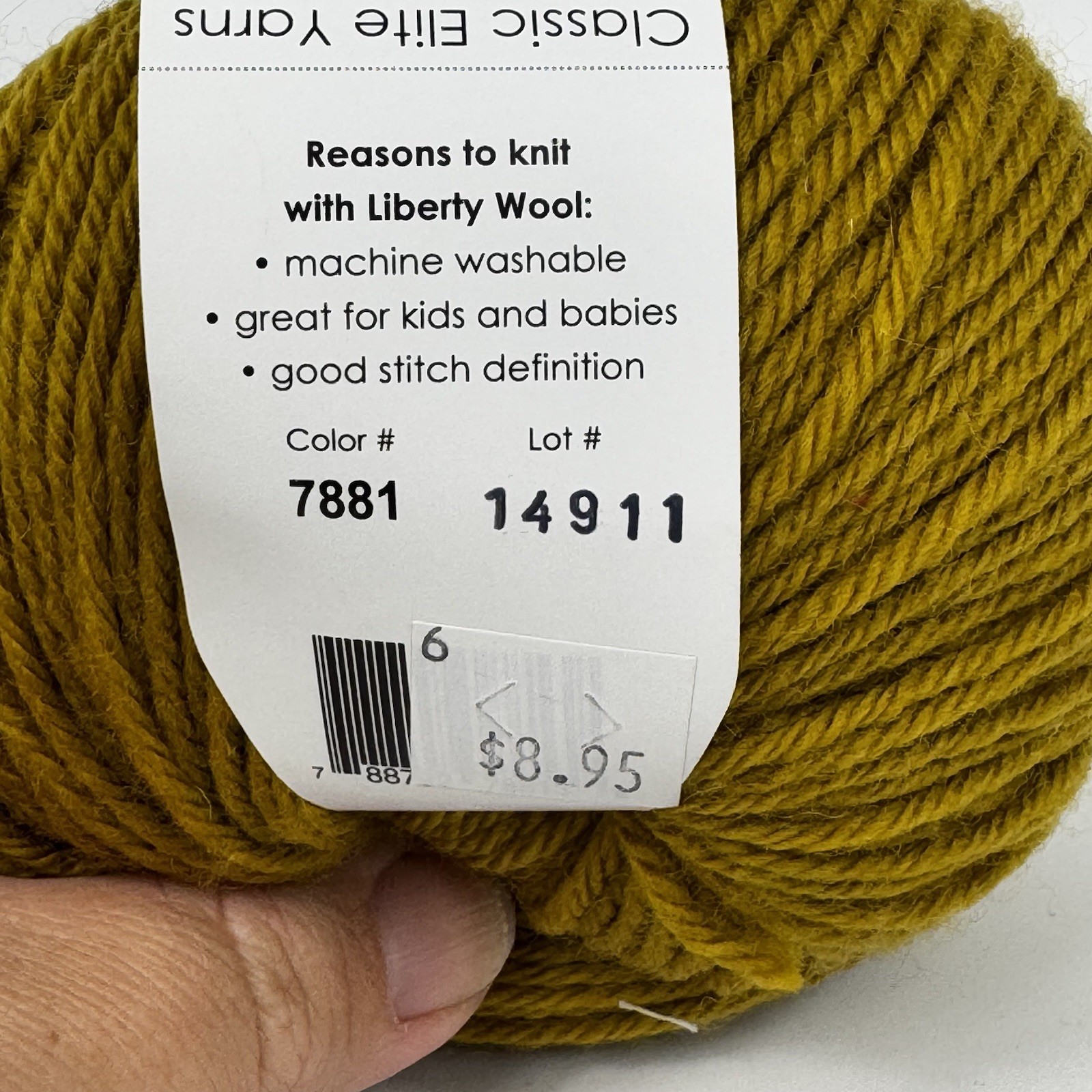 Classic Elite Yarns Liberty Wool Washable Light Worsted DK Green 7881 Knit DIY