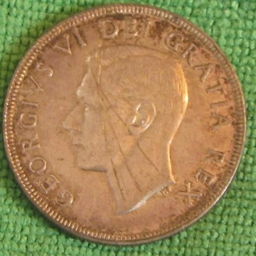 1951 Canadian Silver Dollar $1 Coin scratched.