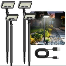 1-4PKS Solar Garden Lights Outdoor Waterproof Landscape LED Lights Pathway Yard