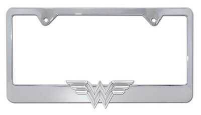 Wonder Woman 3D Chrome All Metal License Plate Frame