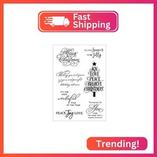 Arbuya Merry Christmas Blessing Words Christmas Sentiment Clear Stamps for Card