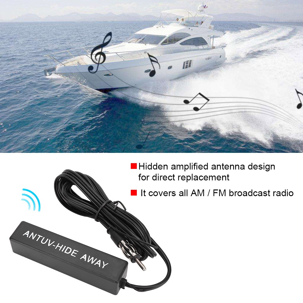 Auto Antenna Universal Hidden Amplified AM/FM Car Antenna - 12V ...
