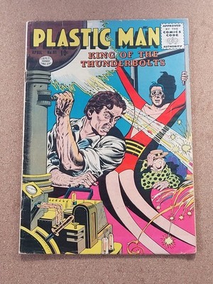 Plastic Man 61 Dick Dillin King of Thunderbolts Cover Jack Cole Art 1956 Quality