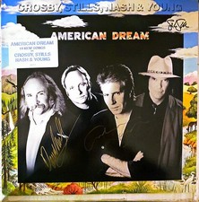 Crosby Stills Nash and Young Signed x3 American Dream Album JSA