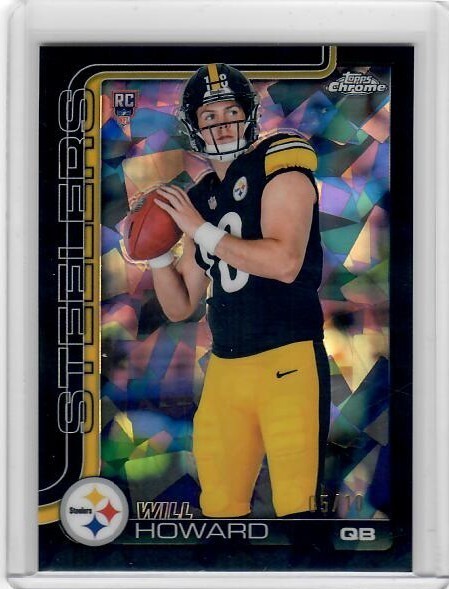 WILL HOWARD 2025 TOPPS CHROME ROOKIE BLACK SAPPHIRE /10 #321 STEELERS