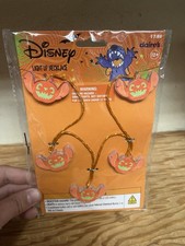 Claire s Disney Stitch Jack O Lantern Pumpkin Light Up Necklace NEW Halloween