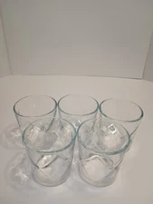 5 Vintage Libbey Large Diamond Pattern Optic Low-ball Glasses 11oz